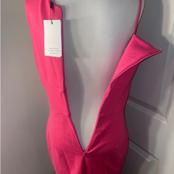 Lavish Alice Dress Pink Asymmetric Ponte Dress New Stretch All sizes bridesmaids - Picture 5 of 9